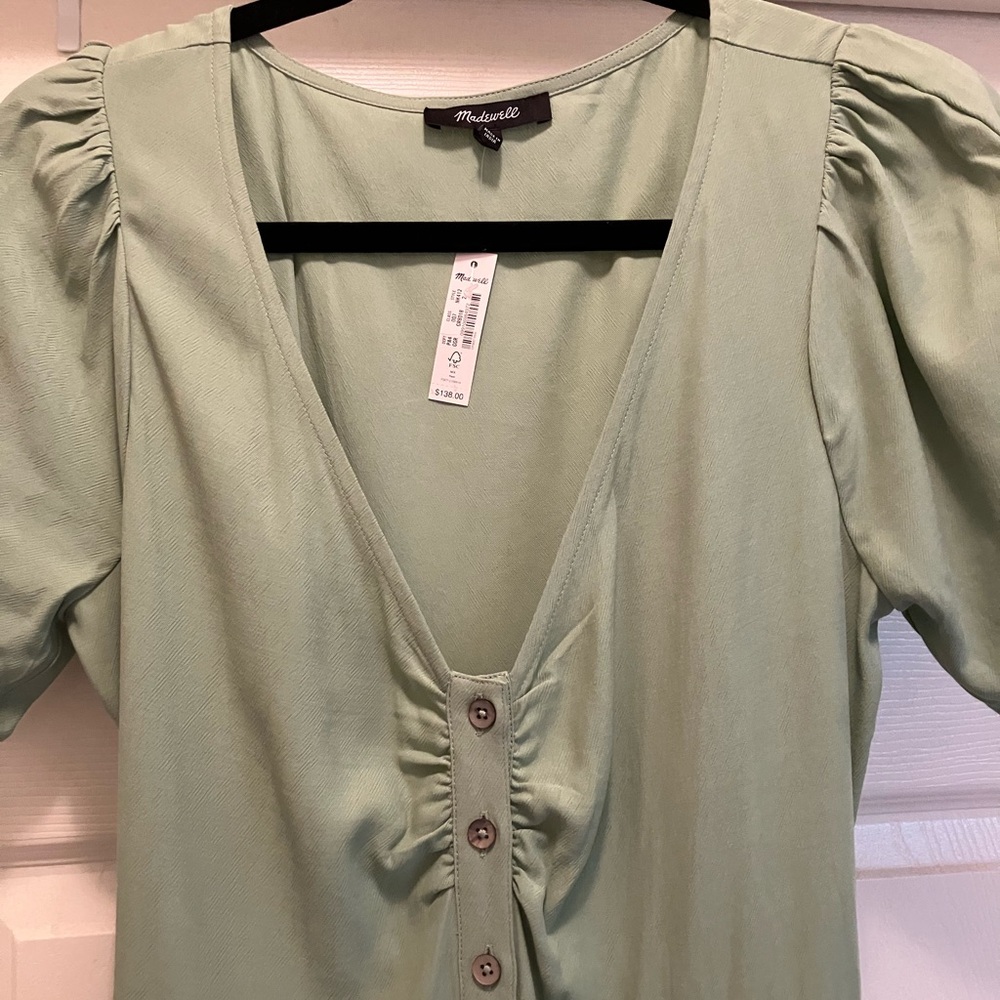 Madewell Leedra Button-Front Midi Dress 2 XS - Picture 4 of 8